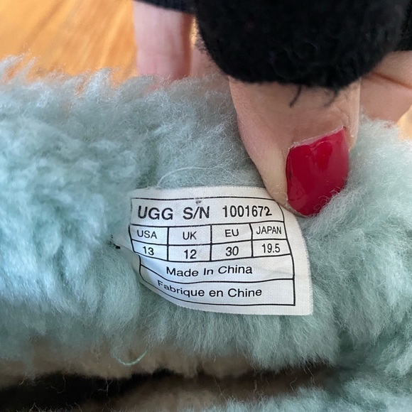 UGG Elle Kids Sheepskin Boots Pink/Blue Size 13 - Picture 7 of 7